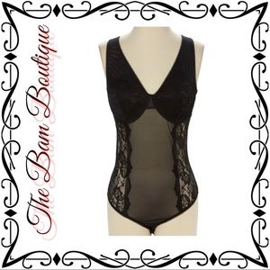Black Lace Open Back Bodysuit